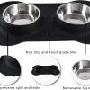 Fairry Pet Dog Bowls 2 Bols Pour Chiens En Acier Inoxydable, Bols D’alimentation Alimentaire, Noir