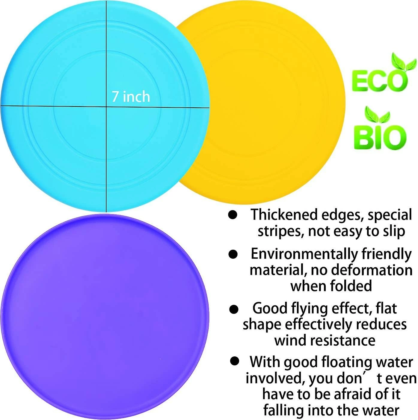 LIKELY 6 Pack Silicone Dog Flying Disc Jouet De Chien Amusant Pour L’entraînement En Plein Air 2 LIKELY 6 Pack Silicone Dog Flying Disc Jouet De Chien Amusant Pour L’entraînement En Plein Air – Image 2