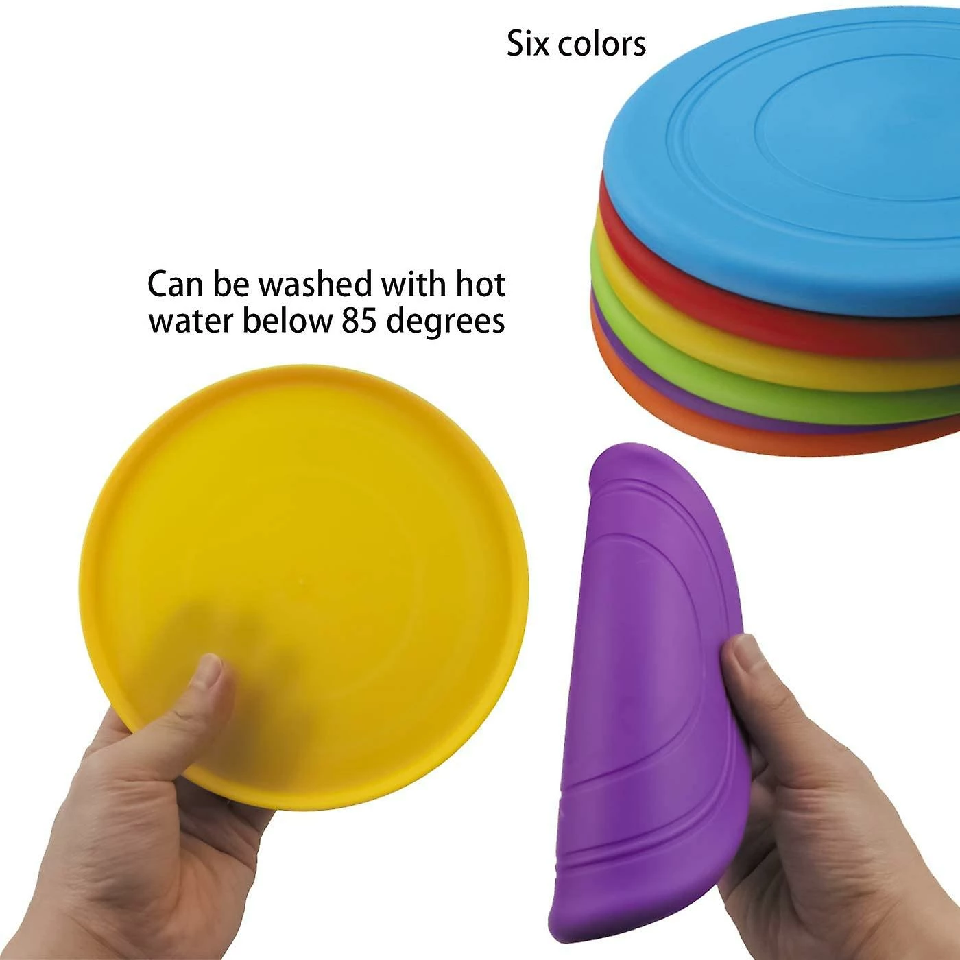 Rudoll 6 Pack Silicone Dog Flying Disc Jouet De Chien Amusant Pour L’entraînement En Plein Air 5 Rudoll 6 Pack Silicone Dog Flying Disc Jouet De Chien Amusant Pour L’entraînement En Plein Air – Image 5