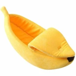 Bxasdf Creative Banana Shape Dog Cave, Grotte Du Chat Chaud, Pour L’hiver, Jaune