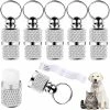 Xhdfr 10 Pièces Adresse Tag Chiens Cat Dog Tag Animal Tag Avec Porte-Clés Dog Tag Collier Tag Compatible Avec Cat Collar Dog Collar Tag Address Sleeve Silver