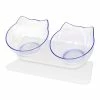 Wonderful Fong Double Cat Dog Bowls Elevated Cat Food Water Bowls With Raised Stand 15 Tilted Raised Pet Feeder Bowl Pour Chats Et Petits Chiens