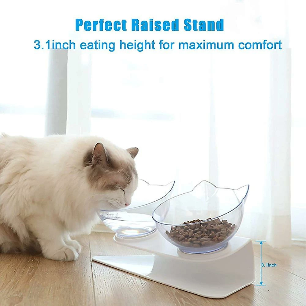 Wonderful Fong Double Cat Dog Bowls Elevated Cat Food Water Bowls With Raised Stand 15 Tilted Raised Pet Feeder Bowl Pour Chats Et Petits Chiens 4 Wonderful Fong Double Cat Dog Bowls Elevated Cat Food Water Bowls With Raised Stand 15 Tilted Raised Pet Feeder Bowl Pour Chats Et Petits Chiens – Image 4