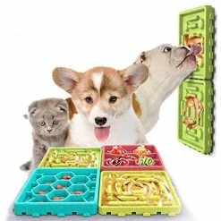 Island Ensemble De Coussinets D’alimentation Pour Chiens, 2pcs Dog Slow Feeder Et 2 Pcs Lick Pad Combo Avec Ventouse Dog Bowl Intéressant Interactif Slow Feeder Dog Bowl