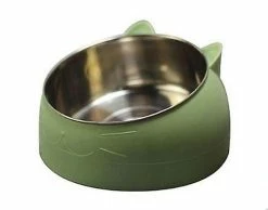 Unbranded Cat And Dog Bowl 15 Degrés Surélevé En Acier Inoxydable Cat Bowl Puppy Cat Feeder