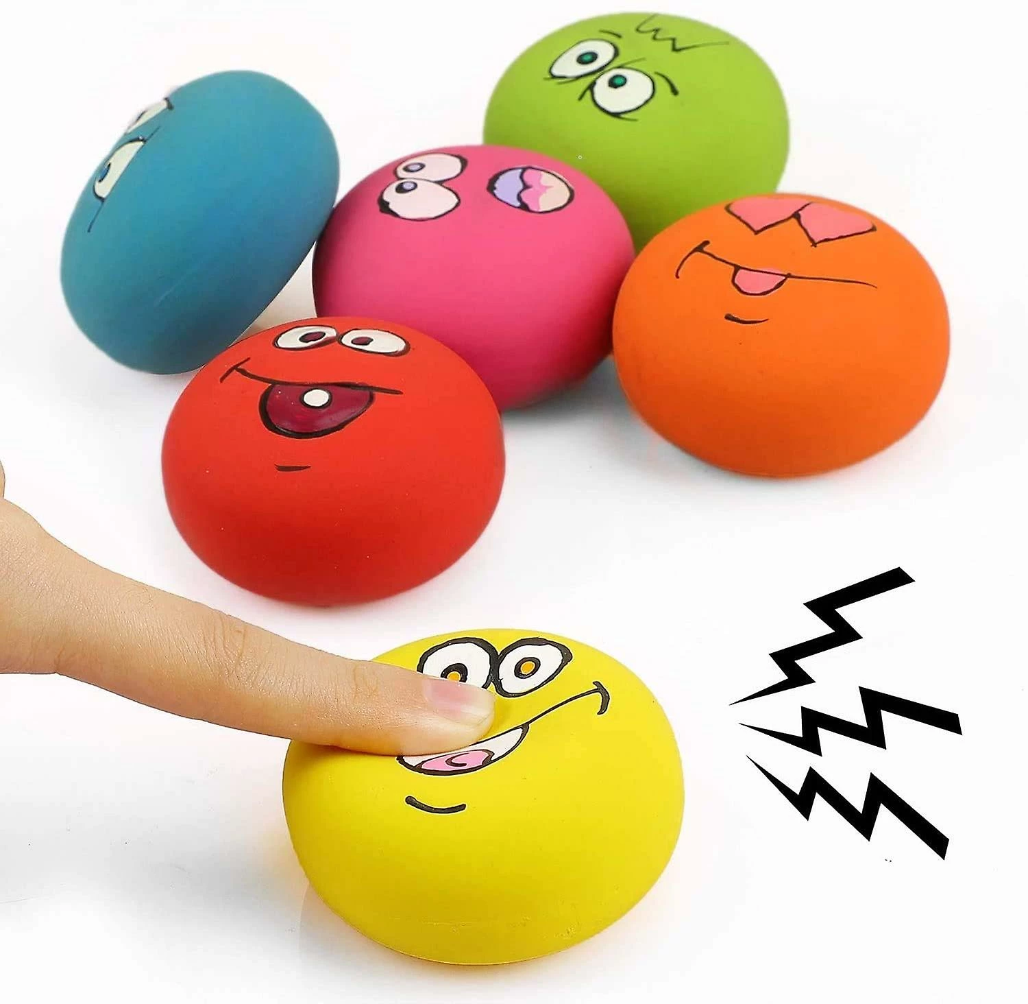 Wonderful Smile Face Dog Squeaky Toys Soft Latex Squeak Balls Pour Chiot Petit Moyen Chiens De Compagnie 6 Pcs / Set 3 Wonderful Smile Face Dog Squeaky Toys Soft Latex Squeak Balls Pour Chiot Petit Moyen Chiens De Compagnie 6 Pcs / Set – Image 3