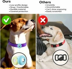 Yuzee Airtag Dog Collar Holder [2 Pack] Silicone Imperméable à L’eau Protection Air Tag Cat Collar Cover, Anti-lost Locator Case Pour Apple Airtags Compatible Avec Pe -nourriture pour chien boutique 195318285 max