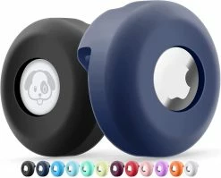 Yuzee Airtag Dog Collar Holder [2 Pack] Silicone Imperméable à L’eau Protection Air Tag Cat Collar Cover, Anti-lost Locator Case Pour Apple Airtags Compatible Avec Pe