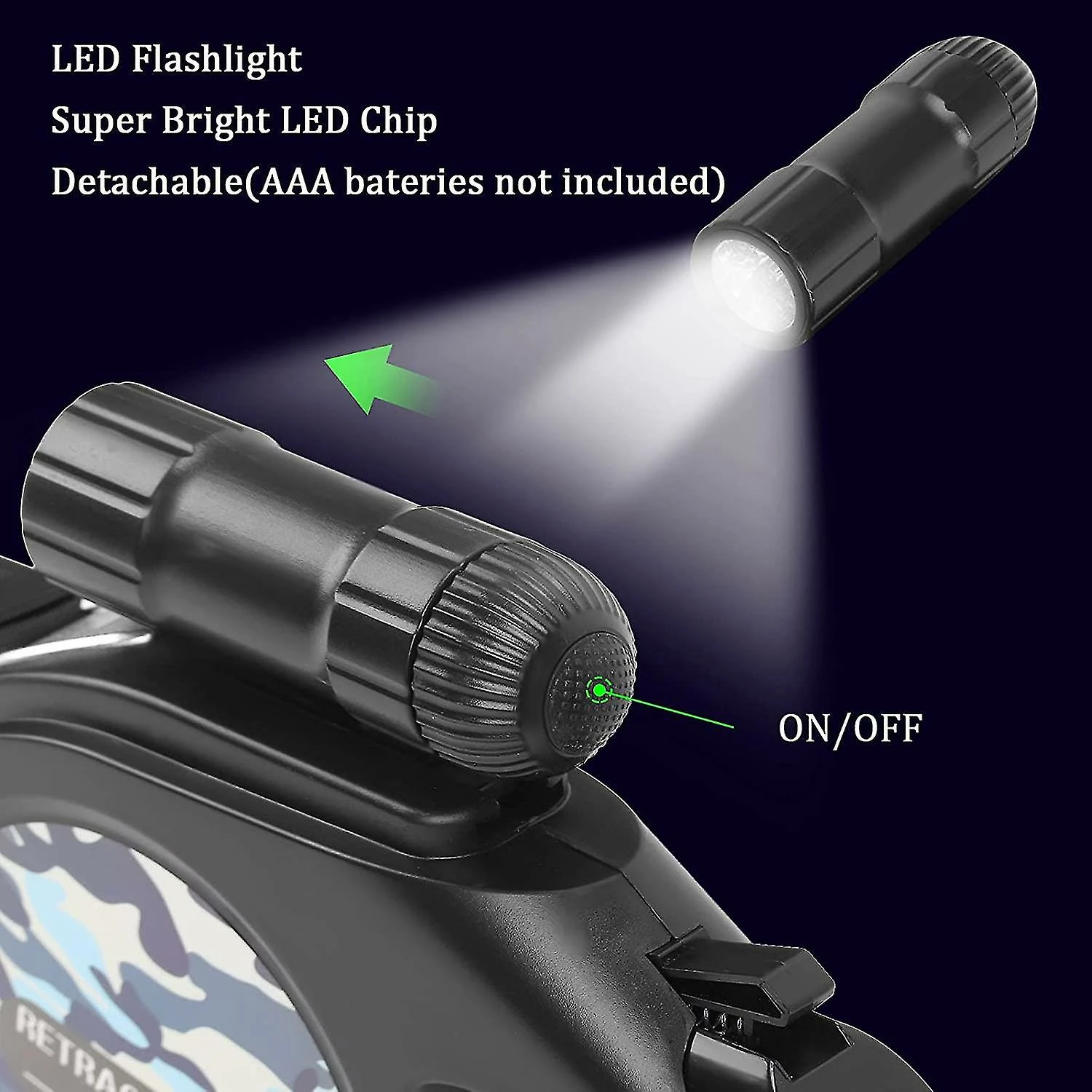 Unbranded 8m Dog Leash Ceinture Rétractable Laisse Avec Lampe De Poche Amovible, Poignée Antidérapante Pour 3 Unbranded 8m Dog Leash Ceinture Rétractable Laisse Avec Lampe De Poche Amovible, Poignée Antidérapante Pour – Image 3