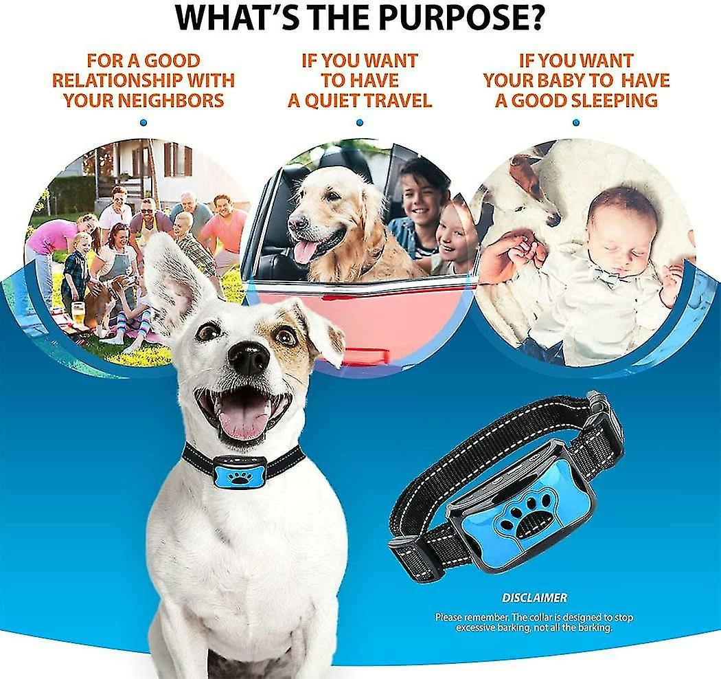 Qian Miofth 3 In1 Anti Bark Dog Collar Dispositif D’aboiement Excessif Safe Harmless & Humane Anti-bark Training Pour Les Petites Races De Taille Moyenne Et Grande 3 Qian Miofth 3 In1 Anti Bark Dog Collar Dispositif D’aboiement Excessif Safe Harmless & Humane Anti-bark Training Pour Les Petites Races De Taille Moyenne Et Grande – Image 3