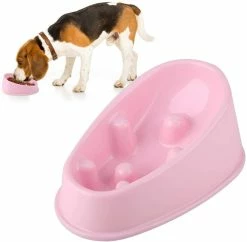 Tinor Dog Slow Feeder Bowl Anti-gulping Pet Slower Food Feeding Vaisselle - Durable Empêchant L’étouffement Healthy Design Dogs Bowl (petit Rose) -nourriture pour chien boutique 229163165 max