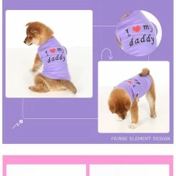 Unbranded Dog Gilet De Couleur Unie été, Cartoon Slim Vest Petit Chien -nourriture pour chien boutique 248392261 max 3