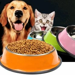 Unbranded Pet Round Bowl Cat Dog Eating Food Bowls Acier Inoxydable Résistant Antidérapant Feeder Device Animaux De Compagnie Vaisselle -nourriture pour chien boutique 259360401 max