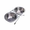 Unbranded En Acier Inoxydable Double Pet Bowls Dog Cat Water Food Anti Slip Feeding Station