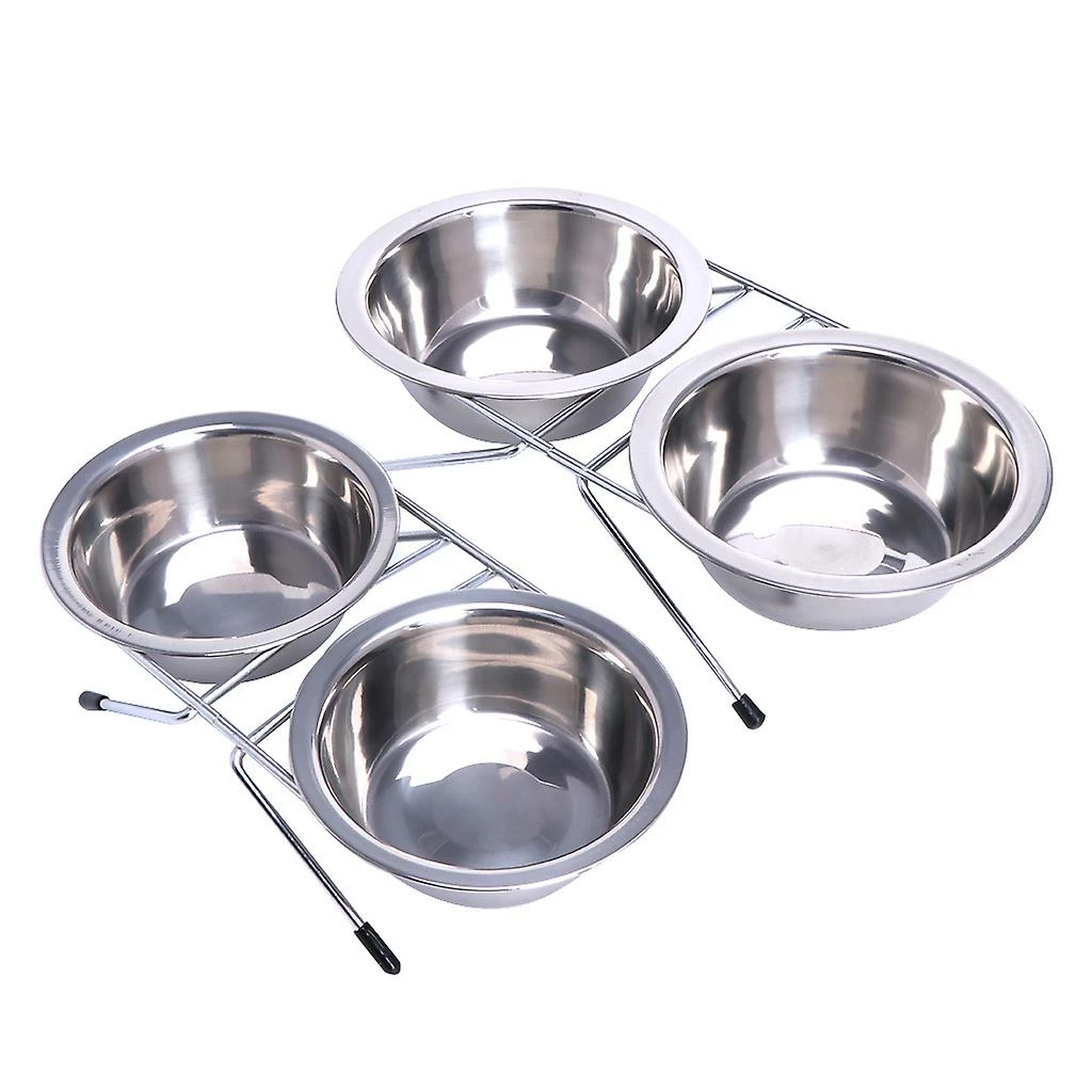 Unbranded En Acier Inoxydable Double Pet Bowls Dog Cat Water Food Anti Slip Feeding Station 2 Unbranded En Acier Inoxydable Double Pet Bowls Dog Cat Water Food Anti Slip Feeding Station – Image 2