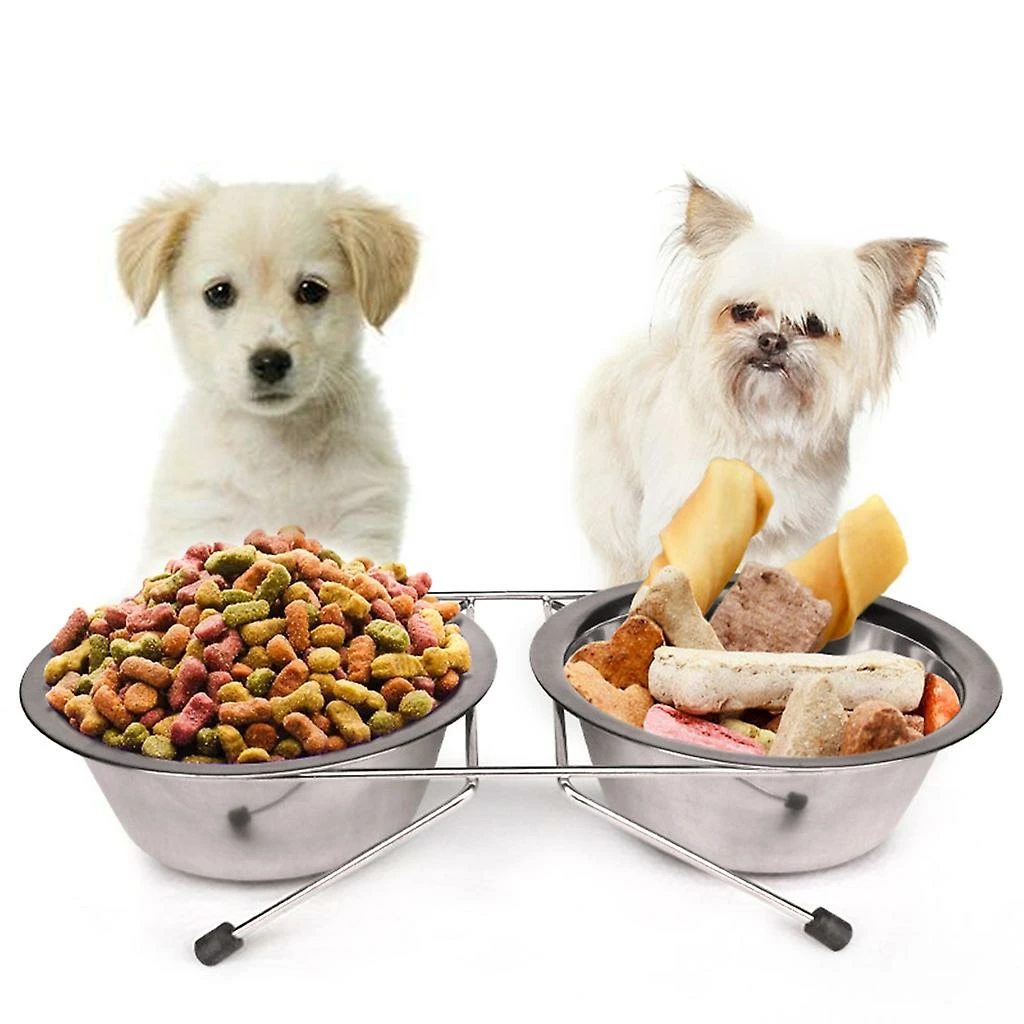 Unbranded En Acier Inoxydable Double Pet Bowls Dog Cat Water Food Anti Slip Feeding Station 3 Unbranded En Acier Inoxydable Double Pet Bowls Dog Cat Water Food Anti Slip Feeding Station – Image 3