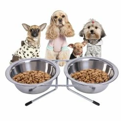 Unbranded En Acier Inoxydable Double Pet Bowls Dog Cat Water Food Anti Slip Feeding Station 8 Unbranded En Acier Inoxydable Double Pet Bowls Dog Cat Water Food Anti Slip Feeding Station -nourriture pour chien boutique 259376163 max