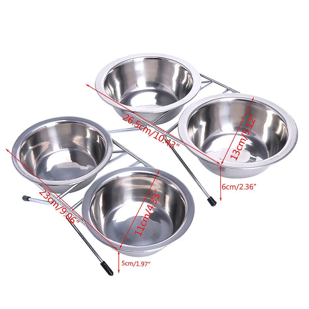 Unbranded En Acier Inoxydable Double Pet Bowls Dog Cat Water Food Anti Slip Feeding Station 5 Unbranded En Acier Inoxydable Double Pet Bowls Dog Cat Water Food Anti Slip Feeding Station – Image 5