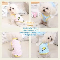 Yskaze 2 Pack Dog Shirt Jupe Rayé Imprimé T-Shirts Coton Gilet Plissé Vêtements Chiot Vêtements D’été Mignon Fille Garçon Tops Doux Pet Vêtements Pour Petit Moi -nourriture pour chien boutique 284660220 max