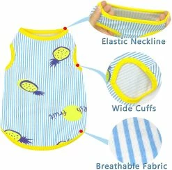 Yskaze 2 Pack Dog Shirt Jupe Rayé Imprimé T-Shirts Coton Gilet Plissé Vêtements Chiot Vêtements D’été Mignon Fille Garçon Tops Doux Pet Vêtements Pour Petit Moi -nourriture pour chien boutique 284660231 max