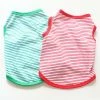 Yskaze 2 Pièces Chiens T-shirt Blank Dog Shirts Pet Summer Striped Shirts Puppy Respirant Outfits Dog Apparel For Cats And Dogs Puppy Party Daily Wear