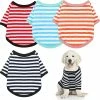 Yskaze 4 Pièces Chemise De Chien Petit Chien Rayé T Shirt Pet Apparel Puppy Sweatshirt Dog Vêtements Pour Chiens De Petite à Moyenne Taille