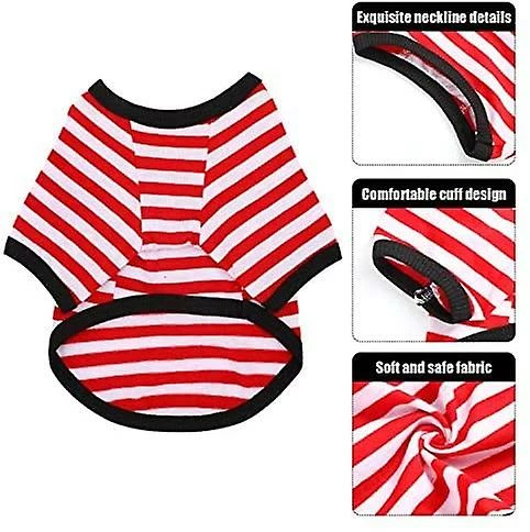 Yskaze 4 Pièces Chemise De Chien Petit Chien Rayé T Shirt Pet Apparel Puppy Sweatshirt Dog Vêtements Pour Chiens De Petite à Moyenne Taille 4 Yskaze 4 Pièces Chemise De Chien Petit Chien Rayé T Shirt Pet Apparel Puppy Sweatshirt Dog Vêtements Pour Chiens De Petite à Moyenne Taille – Image 4