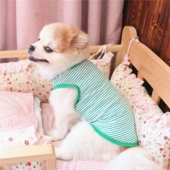 Yskaze 2 Pièces Chiens T-shirt Blank Dog Shirts Pet Summer Striped Shirts Puppy Respirant Outfits Dog Apparel For Cats And Dogs Puppy Party Daily Wear -nourriture pour chien boutique 286235841 max