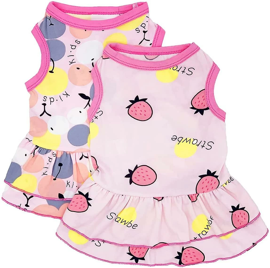Yskaze 2 Pack Dog Shirt Jupe Pet Clothes, Puppy T-shirts Sleeveless Cute Princess Dress Summer Apparel, Puppy Outfit Printed Vest Pink Clothing For Small Ex 1 Yskaze 2 Pack Dog Shirt Jupe Pet Clothes, Puppy T-shirts Sleeveless Cute Princess Dress Summer Apparel, Puppy Outfit Printed Vest Pink Clothing For Small Ex