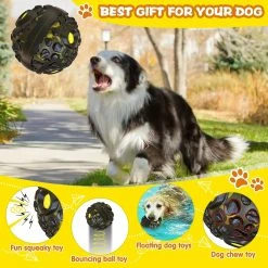 Tinor Jouet Pour Chien Pour Mâcheurs Agressifs Dents Propres Ennuyées Caoutchouc Et Abs Double Couche Robuste Couine Chien Jouet Interactif Dog Ball Pour Chiens De Taille Moyenne -nourriture pour chien boutique 296067427 max