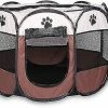 Tiny-witch Pliable Puppy Playpen Dog Kitten Cat Rabbit Enclosure Facile à Installer Parfait Pour Les Chiens Jouer Dans La Taille Du Jardin Disponible (91 * 91 * 58cm, Marron) - Ss