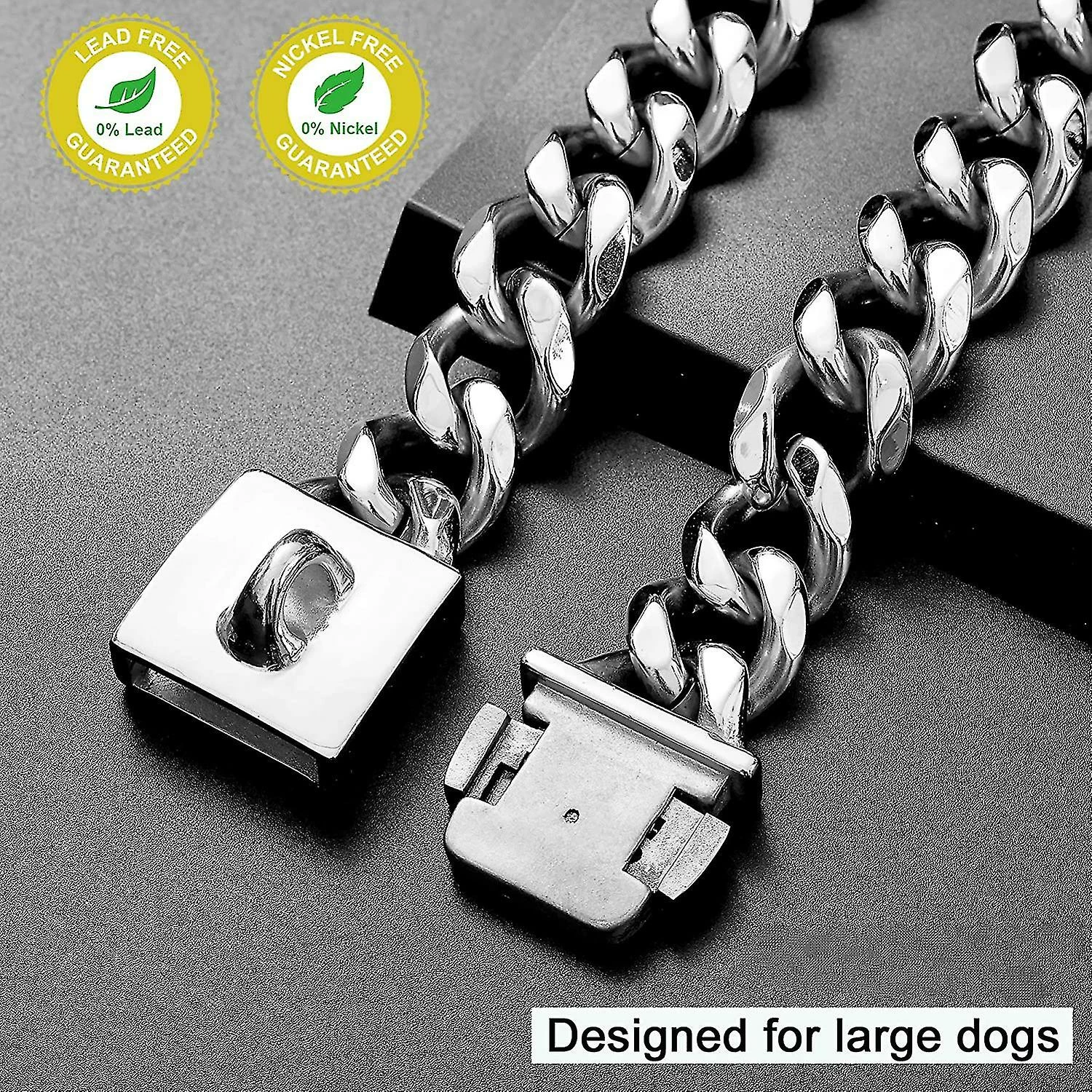 Unbranded Big Dog Chain Collar 23mm Heavy Duty Thick Cuban Link Dog Collar Acier Inoxydable Métal (20inch) 3 Unbranded Big Dog Chain Collar 23mm Heavy Duty Thick Cuban Link Dog Collar Acier Inoxydable Métal (20inch) – Image 3