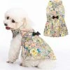 Yskaze Mignon Flower Girl Dog Dress Pet Clothes - Belle Jupe Pet Puppy Pleine De Motifs De Fleurs, Parfait Pour Le Port Quotidien, Les Vacances Et La Prise De Photos
