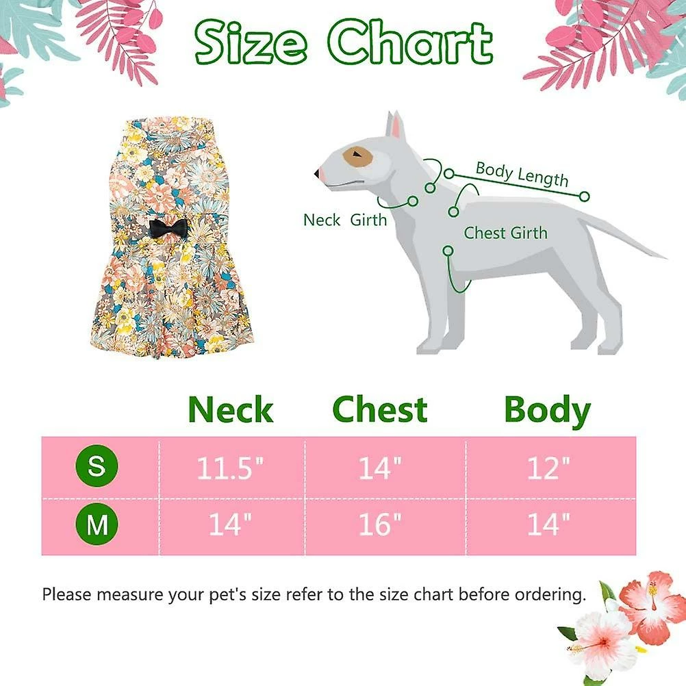 Yskaze Mignon Flower Girl Dog Dress Pet Clothes - Belle Jupe Pet Puppy Pleine De Motifs De Fleurs, Parfait Pour Le Port Quotidien, Les Vacances Et La Prise De Photos 2 Yskaze Mignon Flower Girl Dog Dress Pet Clothes - Belle Jupe Pet Puppy Pleine De Motifs De Fleurs, Parfait Pour Le Port Quotidien, Les Vacances Et La Prise De Photos – Image 2