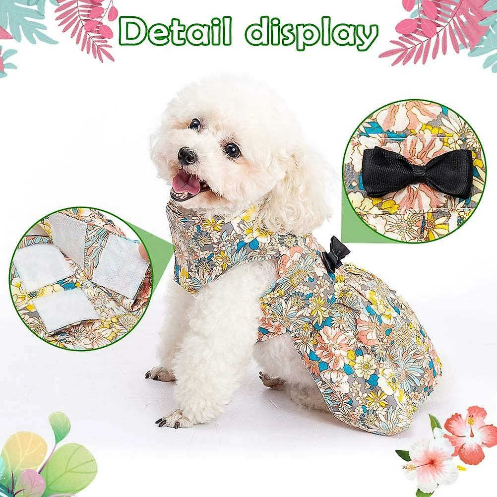 Yskaze Mignon Flower Girl Dog Dress Pet Clothes - Belle Jupe Pet Puppy Pleine De Motifs De Fleurs, Parfait Pour Le Port Quotidien, Les Vacances Et La Prise De Photos 3 Yskaze Mignon Flower Girl Dog Dress Pet Clothes - Belle Jupe Pet Puppy Pleine De Motifs De Fleurs, Parfait Pour Le Port Quotidien, Les Vacances Et La Prise De Photos – Image 3