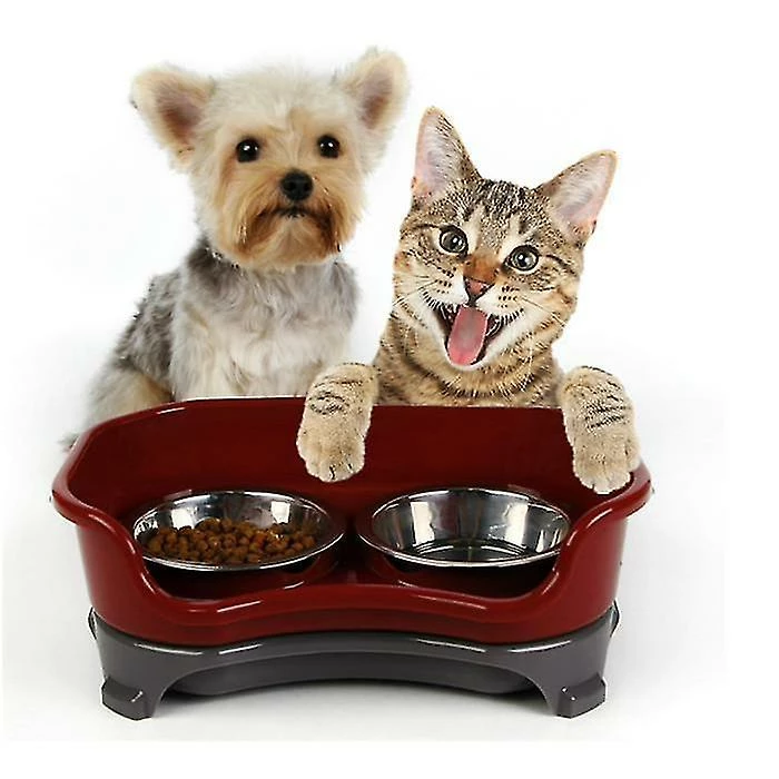 Unbranded Dog Bowl Cat Bowl Pet Cat Double Vasque Bol Anti-éclaboussures (Café) 3 Unbranded Dog Bowl Cat Bowl Pet Cat Double Vasque Bol Anti-éclaboussures (Café) – Image 3