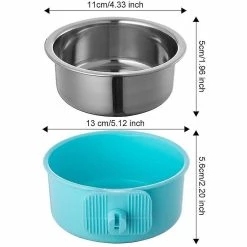 Unbranded Crate Dog Bowl, Stainless Steel Amovable Hanging Food Water Cage Cup 6 Unbranded Crate Dog Bowl, Stainless Steel Amovable Hanging Food Water Cage Cup -nourriture pour chien boutique 314812481 max