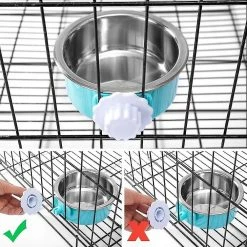 Unbranded Crate Dog Bowl, Stainless Steel Amovable Hanging Food Water Cage Cup 8 Unbranded Crate Dog Bowl, Stainless Steel Amovable Hanging Food Water Cage Cup -nourriture pour chien boutique 314812493 max