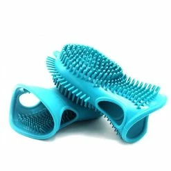 Unbranded Pet Dog Cleaning Supplies Massage Bath Brush Hair Removal Gants Silicone Foot Washing Cup(Bleu)