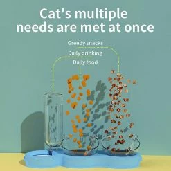 Unbranded Pet Cat Bowl Automatic Feeder Dog Cat Food Bowl With Water Fountain Double Bowl Drinking Raised Stand Dish Bowls For Cats Yellow -nourriture pour chien boutique 317345613 max