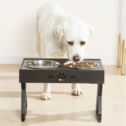 Unbranded Antidérapant Double Dog Bowls Réglables Hauteur Pet Feeding Dish Feeding -nourriture pour chien boutique 318017427 max