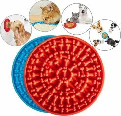 Lmell Tapis De Léchage De Chien, 2pcs Pet Slow Feeder Dispositif De Distraction Dog Lick Pad Avec Cadeau D’aspiration