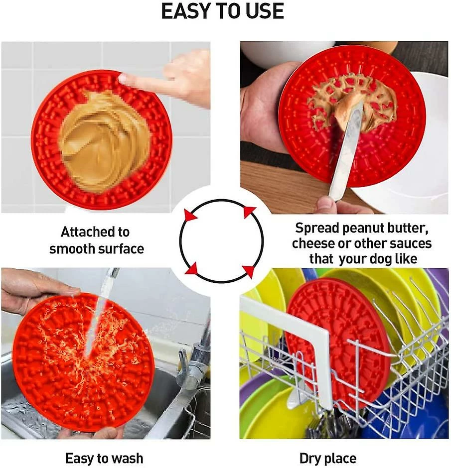 Lmell Tapis De Léchage De Chien, 2pcs Pet Slow Feeder Dispositif De Distraction Dog Lick Pad Avec Cadeau D’aspiration 3 Lmell Tapis De Léchage De Chien, 2pcs Pet Slow Feeder Dispositif De Distraction Dog Lick Pad Avec Cadeau D’aspiration – Image 3