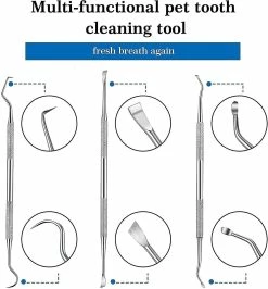 Piao Pcs Dog Teeth Cleaner And Scraper Acier Inoxydable Double Ended Tooth Grinder Scraper Pet Teeth Cleaning Tool For Dogs And Cats (argent) 8 Piao Pcs Dog Teeth Cleaner And Scraper Acier Inoxydable Double Ended Tooth Grinder Scraper Pet Teeth Cleaning Tool For Dogs And Cats (argent) -nourriture pour chien boutique 334146963 max