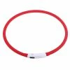 Toyvian Collier Pour Chien Led Usb Rechargeable Glowing Pet Dog Collar For Night Safety 70cm (rouge)