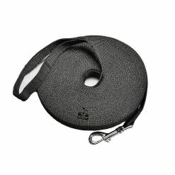 WOSAWE 30 Pieds Cotton Web Dog Training Lead, Noir