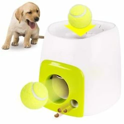 WOSAWE Simple / Double Trou Voiture Pet Dog Ball Launcher Tennis Food Reward Machine Launcher Dog Interactive Toy Treatment Slow Feeder Toy Convient Aux Chats Et D