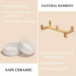 Unbranded Dog Bowl Ceramic Double Dog Food Bowl Avec Support En Bambou Pour Chats Et Chiens (850ml, Gris) E 7 Unbranded Dog Bowl Ceramic Double Dog Food Bowl Avec Support En Bambou Pour Chats Et Chiens (850ml, Gris) E -nourriture pour chien boutique 353587716 max