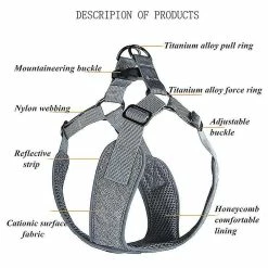 Unbranded Harnais Réfléchissant Pour Petit Chien Gilet Pet Puppies Cat Vest Harness Dog Soft Breathable Mesh (gris) -nourriture pour chien boutique 360565194 max