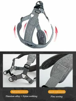 Unbranded Harnais Réfléchissant Pour Petit Chien Gilet Pet Puppies Cat Vest Harness Dog Soft Breathable Mesh (gris) -nourriture pour chien boutique 360565240 max